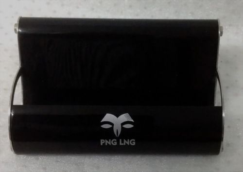 PNG NEW GUINEA LNG BLACK &amp; SILVER STYLISH BUSINESS CARD HOLDER