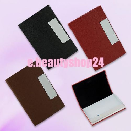 LEATHER MAGNETIC BUSINESS CREDIT ID NAME CARD WALLET CASE HOLDER ORGANIZER BOX