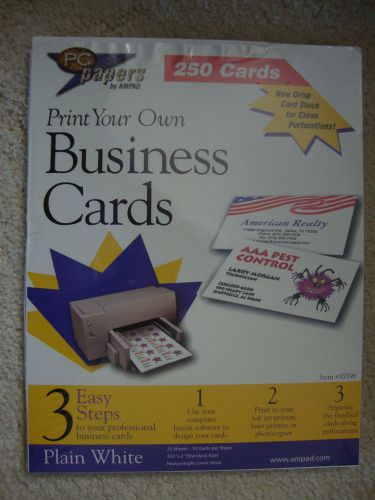 White 250 White Business Cards-Ink Jet Printer 3-1/2&#034; x 2&#034;