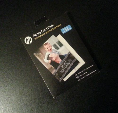 HP Photo Card Pack 10 Sheets 5x7&#034; Glossy InkJet Paper +5 Sheets 4x6&#034; + Envelopes