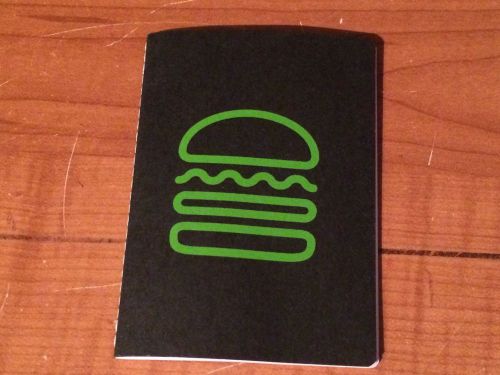 NEW Small Pocket Notebook - Green Hamburger Graphic - Black front / back cover