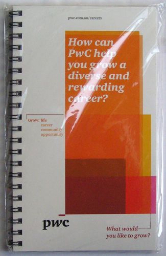 HANDBAG OR BRIEFCASE SIZE PWC NOTEBOOK LINED PAGES SPIRAL BOUND W. BUSINESS TIPS