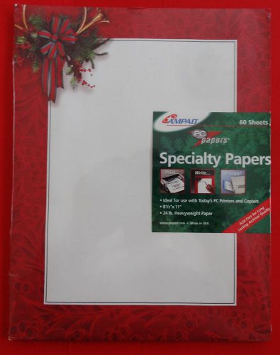 AMPAD SPECIALTY Holiday PC PAPER  60 SHEETS Heavyweight ACID-FREE