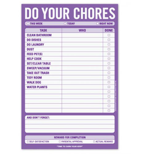 Knock Knock Do Your Chores Magnetic Notepad - Has more than 59 sheets