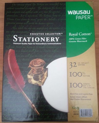 Royal 100% Cotton Gray Resume Stationery Paper - 8.5 x 11-32# 100 Sheets/Box