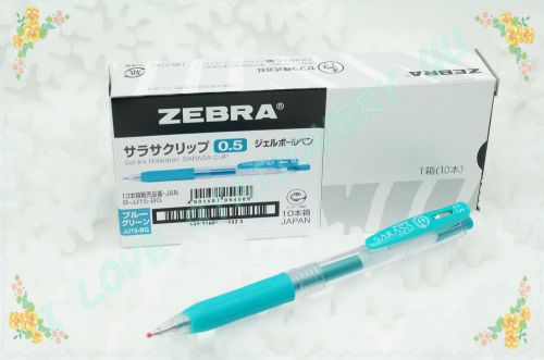 ZEBRA SARASA JJ15 COLOR EASY CLIP GEL PEN 0.5mm 10 PIECE BOX (BLUE GREEN)