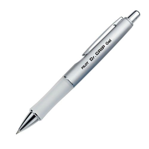 Pilot Dr Grip Ltd Rolling Ball Gel Ink Pen Metallic Platinum Silver Fine Point