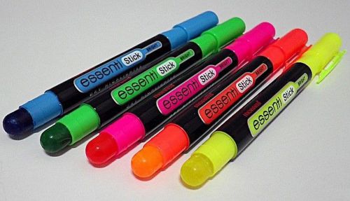 monami essenti Stick_Bright Dry Highlighter Solid Fluorescent Marker pen 5 Color