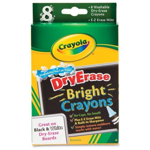 Crayola dry erase crayon - bright assorted wax - 8 / box for sale