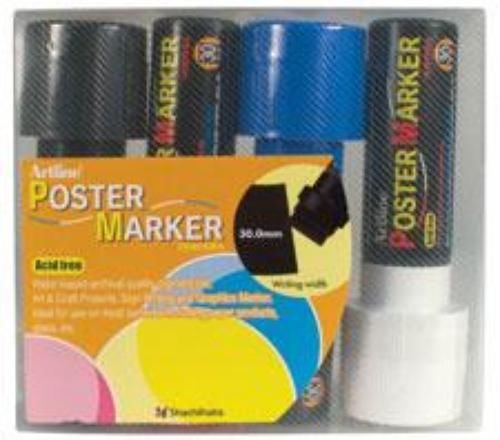 Xstamper poster marker 30mm - primary 4 pack for sale