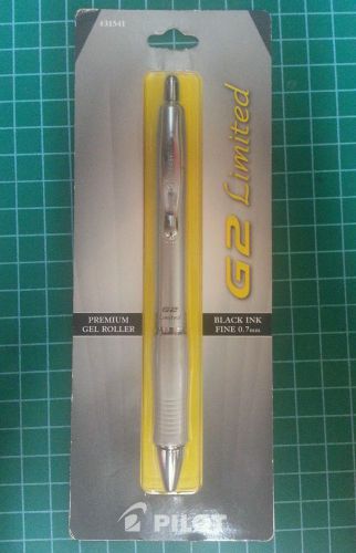 Pilot G2 Limited Retractable Gel Ink Pen, 0.7mm, Fine Point, Silver Barrel 31535