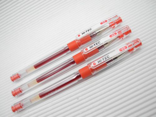 10pcs Pilot Hi-Tec-C 0.5mm extra fine needle tip Roller ball Pen RED