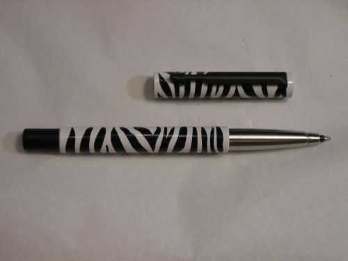 Black &amp; White Zebra print with black trim Parker “Vector” Rollerball Pen.