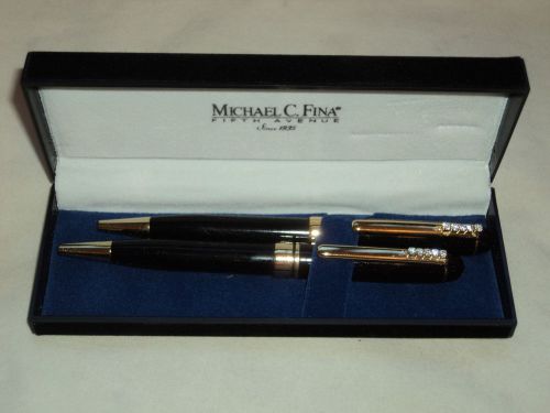 2 Beautiful Pens with Stones from Michael C. Fina Fifth Avenue in case