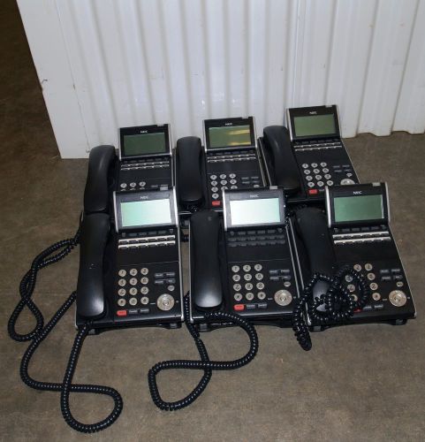 Lot of 6 NEC DLV(XD)Z-Y(BK) DTL-12D-1(BK) DT300 Series Phones