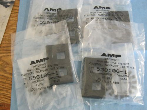 Lot of AMP Open Flexmode Faceplates, PN: 558106-1.  Qty 4.  New Old Stock&lt;