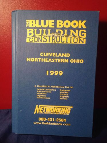 1999 Blue Book Building/Construction Book Cleveland Northeastern Ohio Free ship