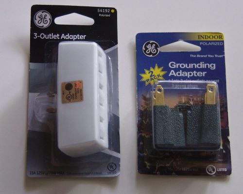 Outlet Adapters,GE,3-Outlet Adapter,Grounding Adapters,3 Prong Cord To 2 Prong,$