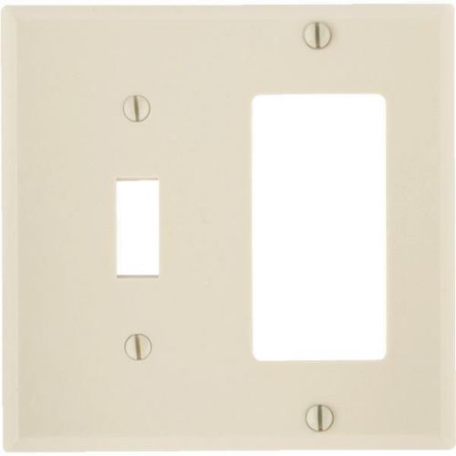 Leviton 80405i rocker/toggle combination wall plate-iv combo wall plate for sale