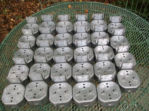 Lot of 29 Octagon Electrical Boxes W/ Brackets 1 1/2&#034; Deep