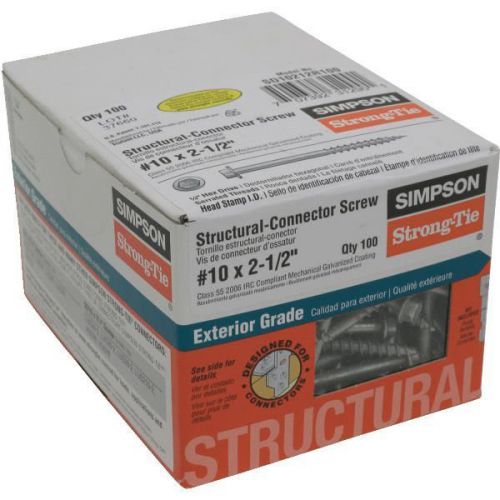 Simpson Strong-Tie SD10212R100 Wood Screw-100 #10X2-1/2 WD SCREW