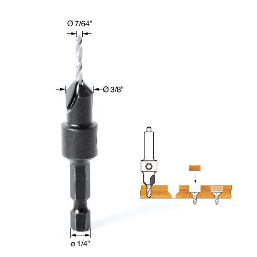 Timberline 608-114 Quick Release Countersink for No.8 Wood Screw Size by 7/64-In