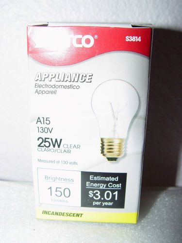 Lot 3 SATCO Appliance Bulb A15 25 Watt Medium Base NEW S3814 Clear Incandescent
