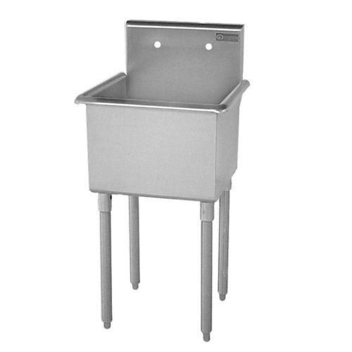 T-Series 27 in. Stainless Steel Freestanding 2 Hole Single Bowl Scullery Sink