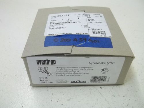 OVENTROP DN15 DOUBLE REGULATING VALVE,FEMALE TREAD *NEW IN A BOX*