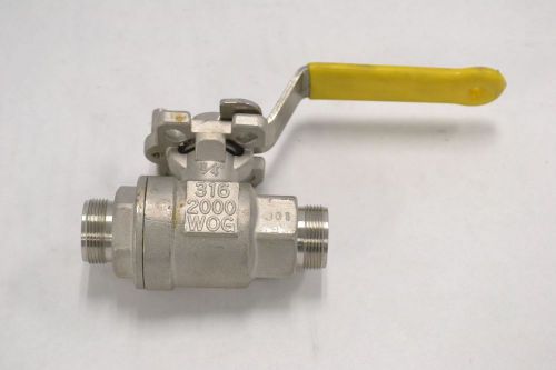 Parker 316ss 2000wog 2 way stainless socket weld 3/4 in ball valve b330654 for sale