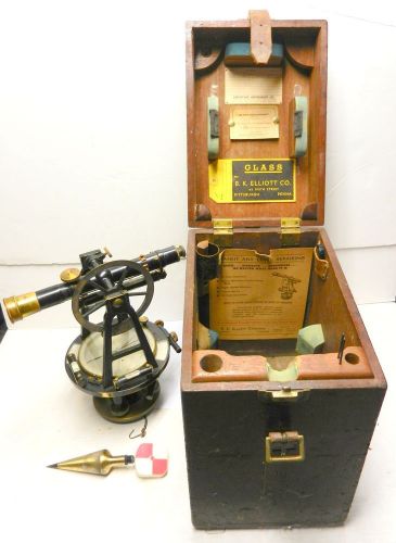 Dietzgen Brass TRANSIT Land Surveyor W/ Compass &amp; Org. Wood Box