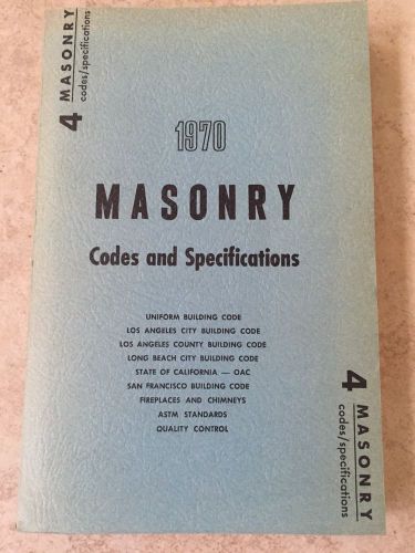 1970 Masonry Code  Specifications