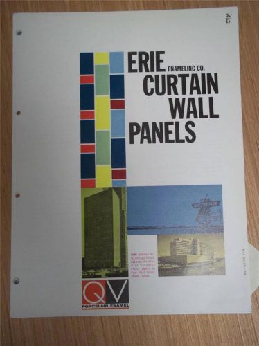 Erie Enameling Co Catalog~Porcelain Curtain Wall Panels~Asbestos~1961