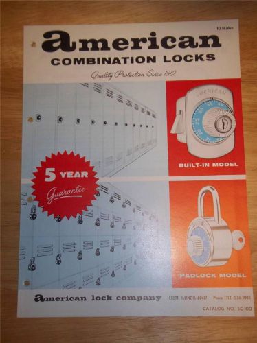Vtg american lock co catalog~combination locks/padlock/key/lockers for sale