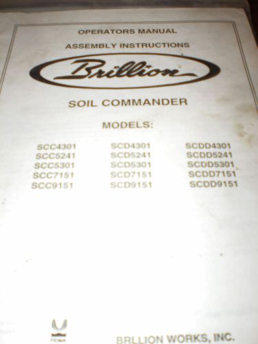 Brillion Soil Commander 4301/5241/5301/7151/9151 Operator&#039;s/Parts Manuals