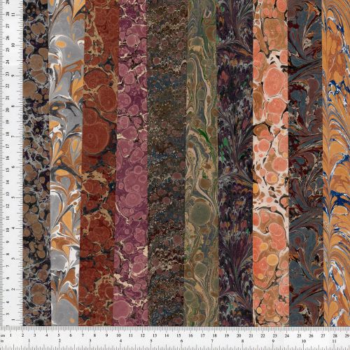 Handmade Marbled Paper Set of 10, 16x35cm 6x14in Bookbinding Crafts Art Supplies