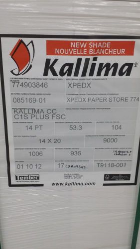 9000 Sheets Of 14Pt. C1S Cover 14 X 20 Look Save