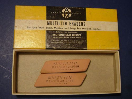 Multilith Erasers Vintage Original Box USA Made For Short Medium Long Run Master