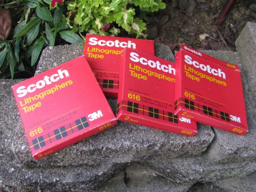 SCOTCH LITHOGRAPHERS TAPE 4 BOXES 7 ROLLS #616  1/4 &#034; BY 36 YD EACH ROLL