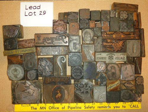 Vintage Letterpress WOOD &amp; Metal LEAD Printers Blocks ADVERTISING NUMBERS #29