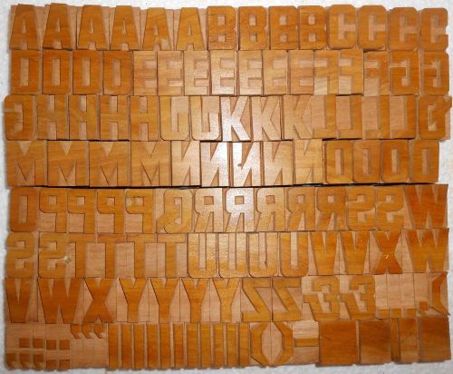 128 piece unique vintage letterpress wood wooden type printing block unused s960 for sale
