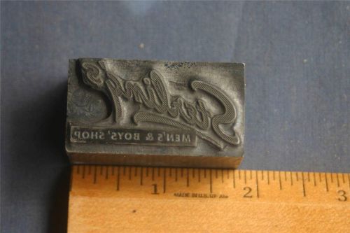 Letterpress Printing Block Sterling&#039;s Mens and Boys Shop Logo all Metal  (008)