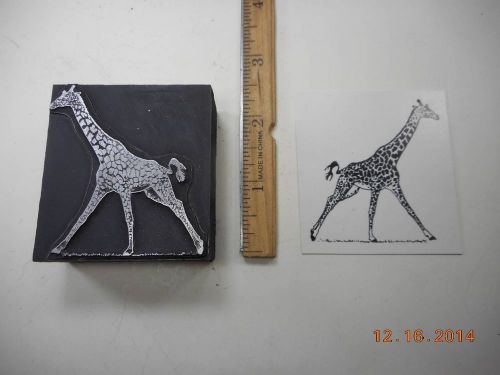 Letterpress Printing Printers Block, Running Giraffe