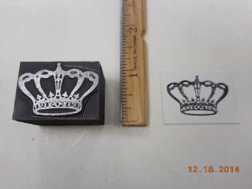 Printing Letterpress Printers Block, Royalty Crown for King or Queen