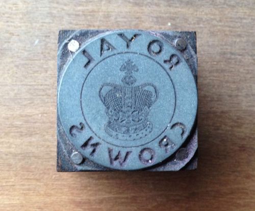 Antique Letterpress PRINTERS BLOCK - Royal Crowns