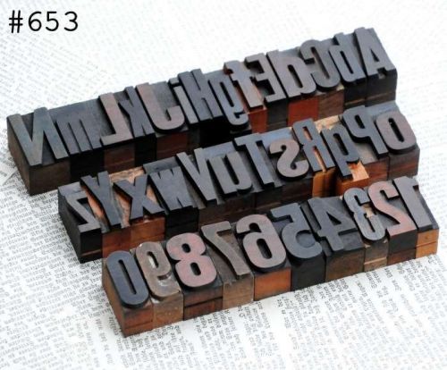 A-Z + 0-9 alphabet number letterpress wood printing blocks wooden type printers