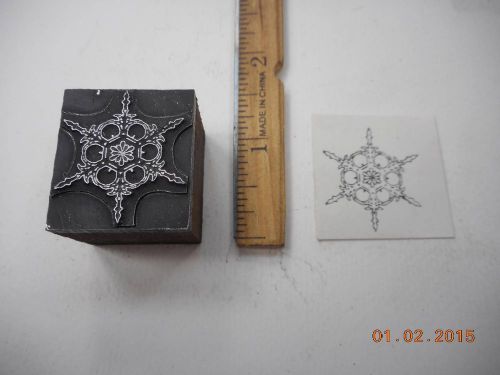 Printing Letterpress Printers Block, Stylized Beautiful Snowflake