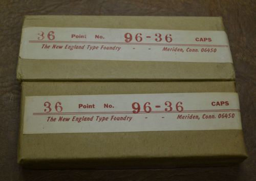 LETTERPRESS METAL TYPE, #96-36 pt. New England Type, 2 pkgs CAPS