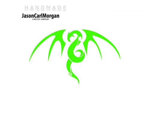 JCM® Iron On Applique Decal, Tribal Dragon Neon Green