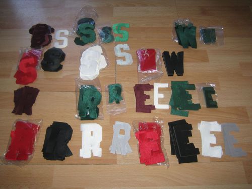 HUGE Tackle Twill embroidered Letter LOT uniform,jersey 3&#034; maroon/red/white+++